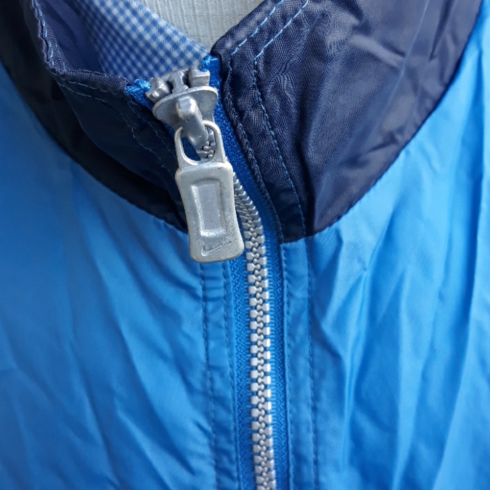 NIKE Blue Sz Large Mens Full Zip Windbreaker Jacket VINTAGE - Picture 4 of 8